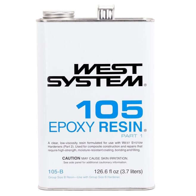 WEST SYSTEM 105-B Epoxy Resin marine-grade base resin for fiberglass repair