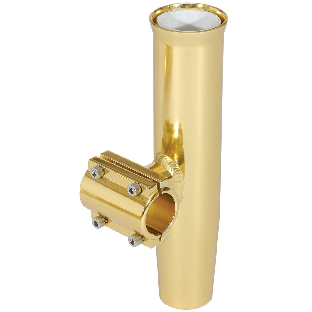 Lees Clamp On Rod Holder gold aluminum horizontal mount
