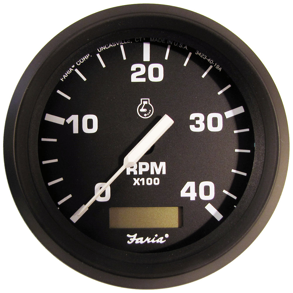 Faria Euro Black 4 inch tachometer diesel