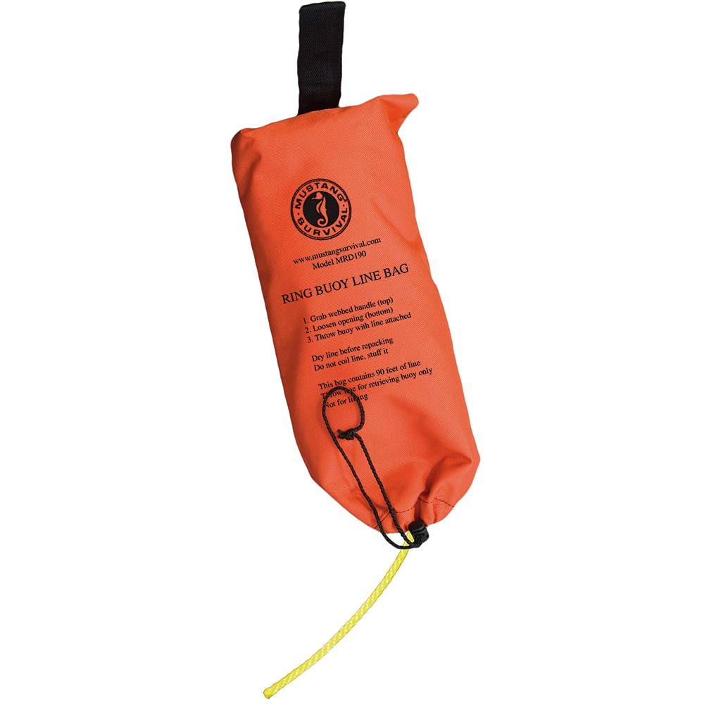 Mustang Ring Buoy Throw Bag with 90 foot floating marine rescue rope