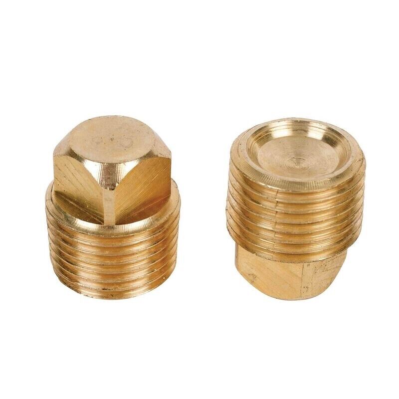 1/2" NPT Solid Brass Boat Hull Spare Garboard Drain Plug-2 PACK