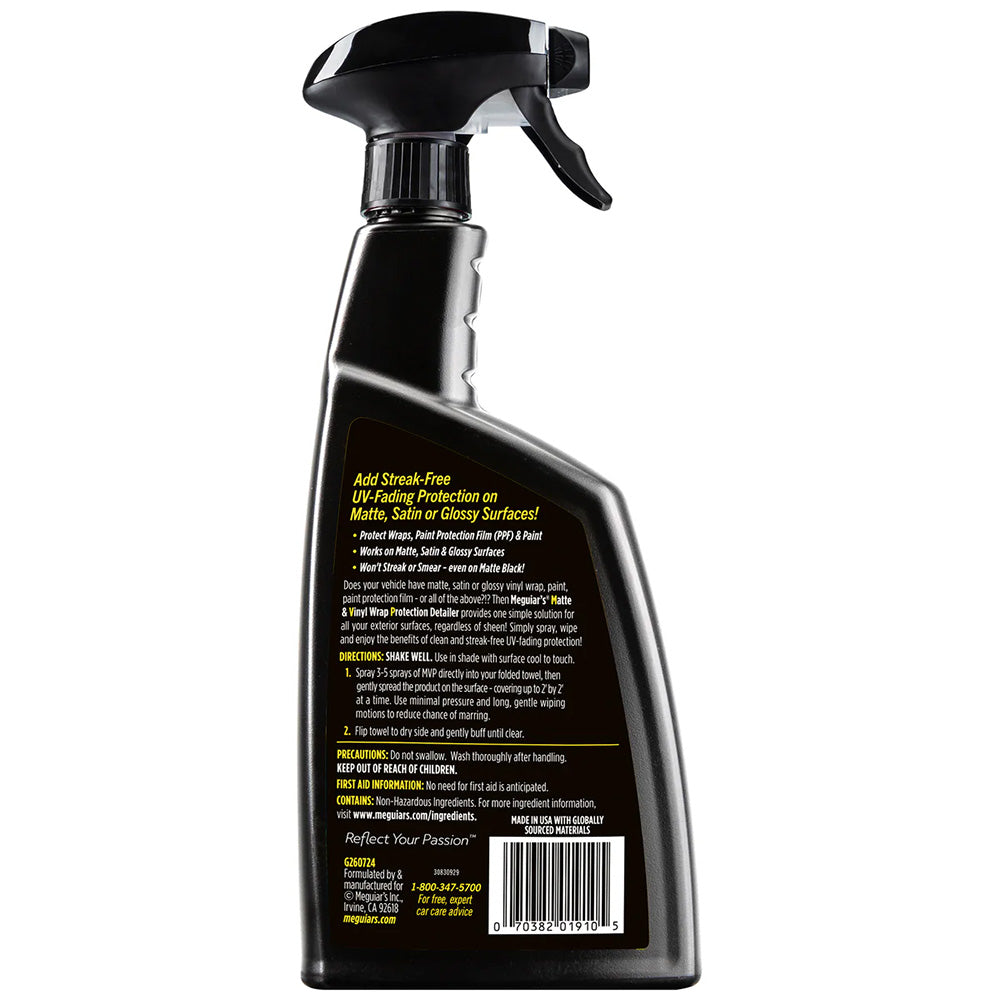 Meguiars MVP Detailer Matte Vinyl Wrap Protection 24oz matte finish cleaner