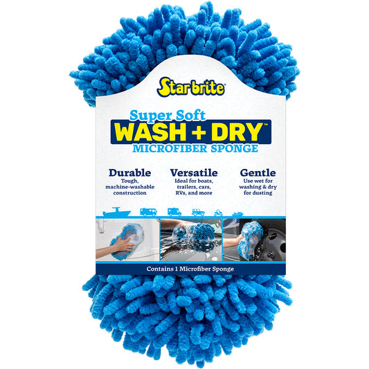 star brite microfiber sponge dual sided blue