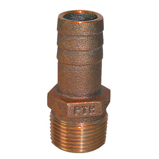 GROCO 1/2" NPT x 1/2" ID Bronze Pipe to Hose Straight Fitting [PTH-500]