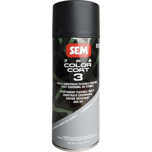 SEM Color Coat 3 - Formula Boats Grey - 12 oz [82203] spray can for flexible coating and UV stability