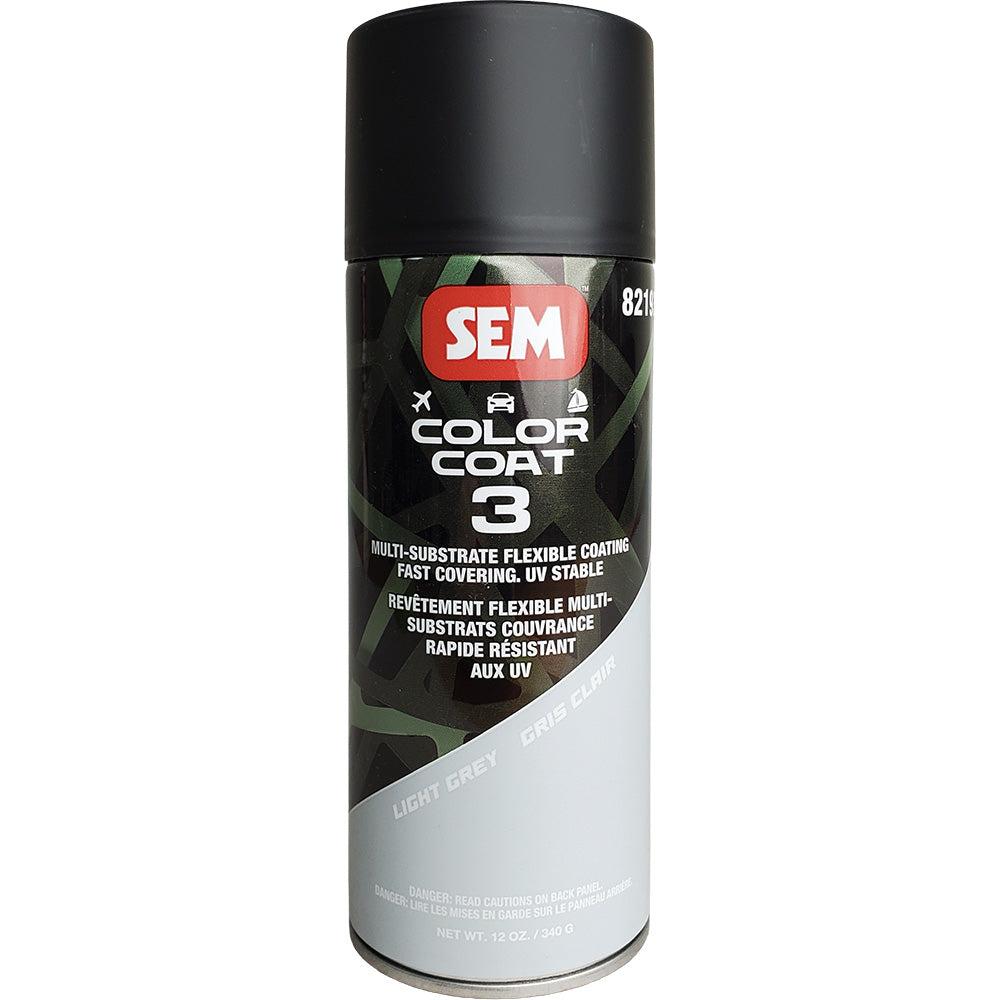 SEM Color Coat 3 - Light Grey - 12 oz [82193] spray can, flexible coating for multiple substrates, UV stable