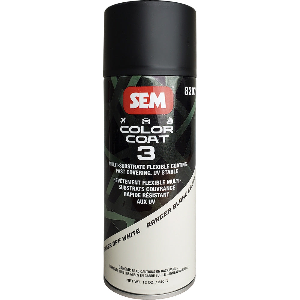 SEM Color Coat 3 - Ranger Off-White - 12 oz [82073] spray can for flexible coatings.
