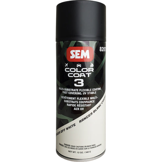 SEM Color Coat 3 - Ranger Off-White - 12 oz [82073] spray can for flexible coatings.