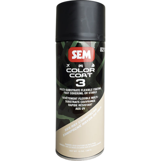 SEM Color Coat 3 - Sea Ray Champagne - 12 oz [82113] spray can for flexible coating with excellent UV stability.
