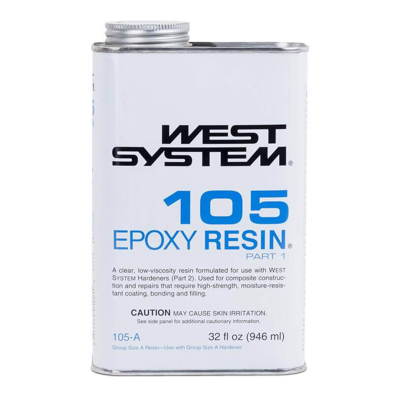 WEST SYSTEM 105-A Epoxy Resin marine-grade base resin for fiberglass repair