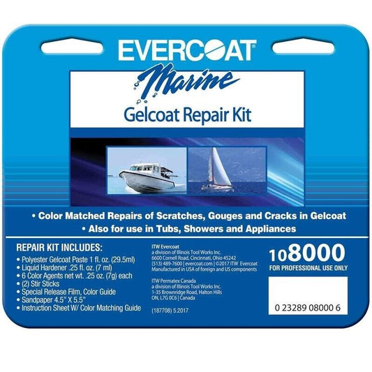 NEW Evercoat Fiberglass Resin Marine Gelcoat Repair Kit, Boat Hull - 108000 NEW