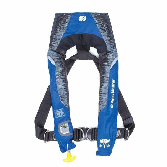 WEST MARINE Offshore Automatic Inflatable Life Jacket with Harness, Blue